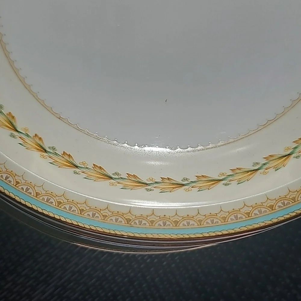 Vintage Alden by Meito Elegant Dinnerware - Gold Trim, Aqua Band 6 Rim Soup Bowl